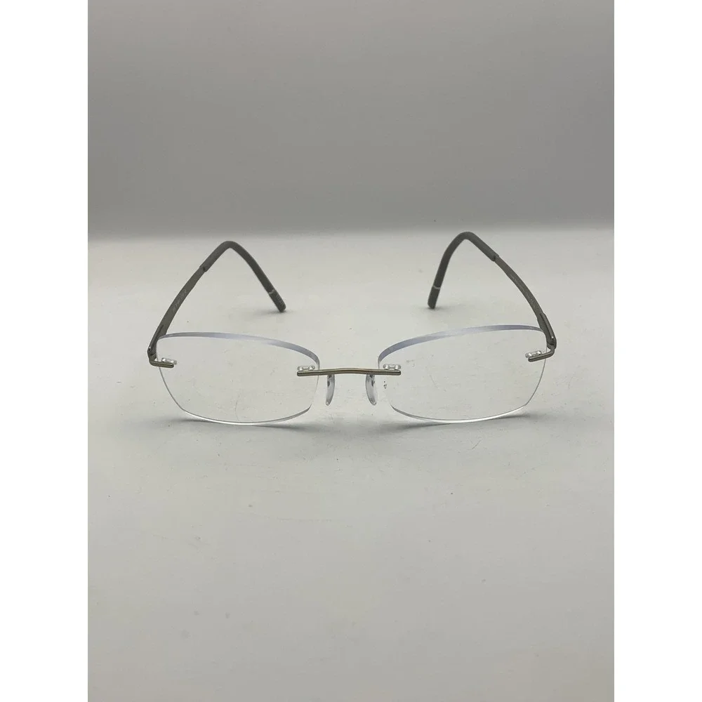 Silhouette Eyeglasses 5555 55-19-140 Gold Rimless Square Frameless Men Titanium